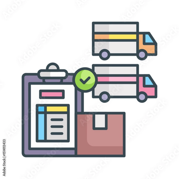 Fototapeta Logistics System and Delivery Checklist