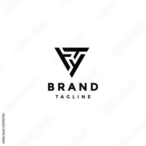 Fototapeta Rotating Triple Y Letter Triangle Logo Design. Simple Triangle Symbol Initials YYY Letter Logo Design.