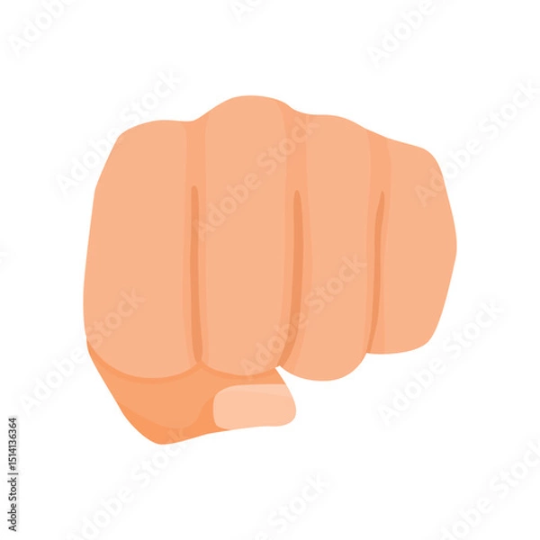 Obraz Hand punching fist forward gesture against white background