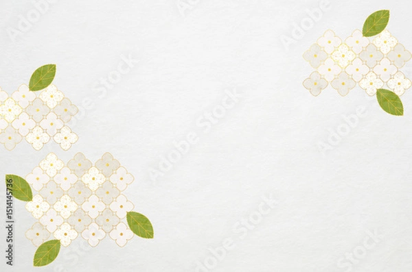 Obraz Abstract hydrangea patterned background. Modern designed Japanese washi paper texture.	