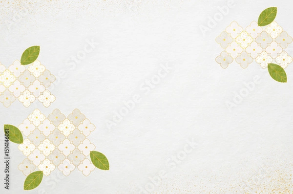 Obraz Abstract hydrangea patterned background. Modern designed Japanese washi paper texture.	