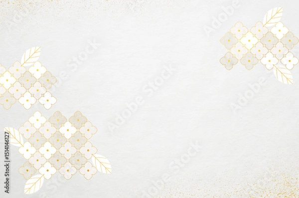 Obraz Abstract hydrangea patterned background. Modern designed Japanese washi paper texture.	