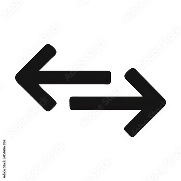 Obraz Graphic representation of left and right arrows designed for vector use suitable for various graphic projects enhancing visual direction and flow