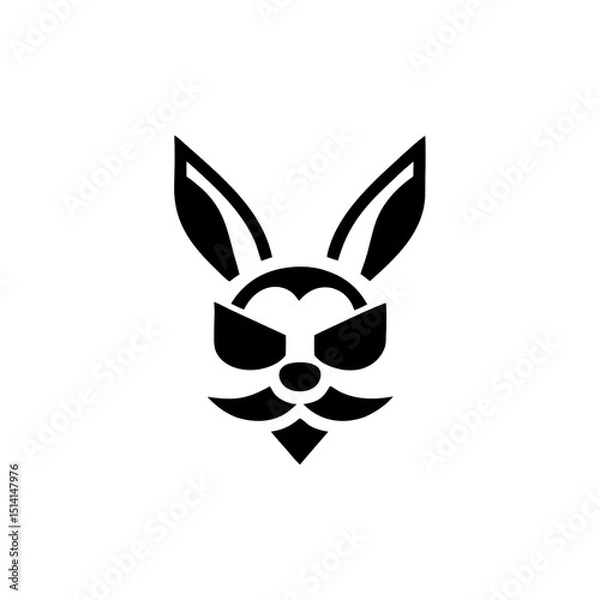 Obraz Unique collection features fashionable bunny faces wearing sunglasses in a contemporary art style highlighting playful creativity and modern design elements