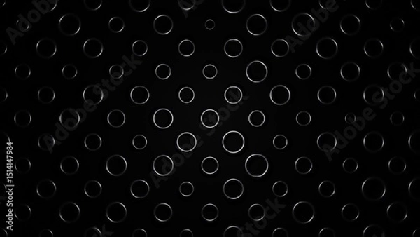 Fototapeta Dark black ring pattern with abstract minimal design and futuristic geometric layout