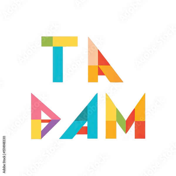 Obraz Vibrant tangram alphabet cut outs arranged artistically on a blank background promote creativity and geometric awareness through colorful design elements