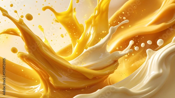 Fototapeta Mango Splash: A Burst of Tropical Flavor, Generative Ai