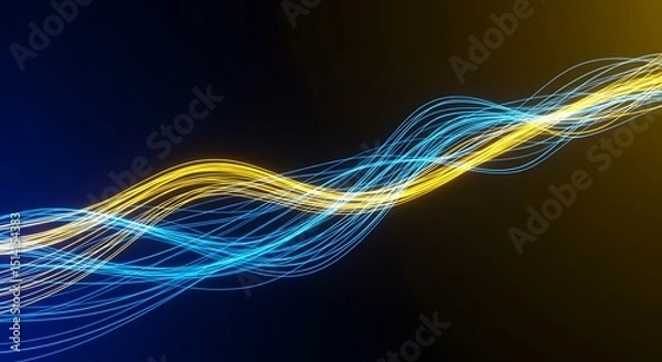 Obraz Yellow Wave Digital Background