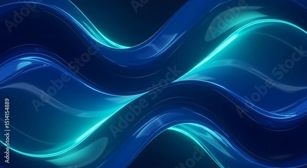 Obraz Blue and Green Wave Background