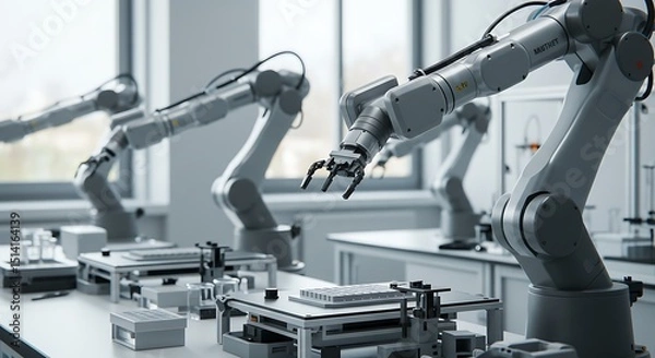 Obraz Robotic Arms in Tech Lab