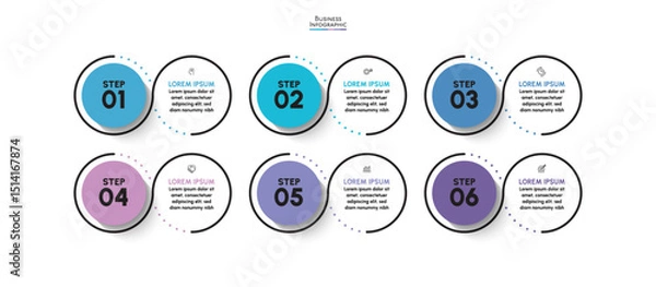 Obraz Business data visualization. timeline infographic icons designed for abstract background template milestone element modern diagram process technology digital marketing data presentation chart Vector