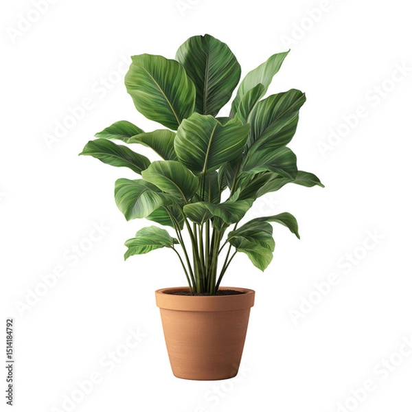 Obraz Potted plant isolated on white background