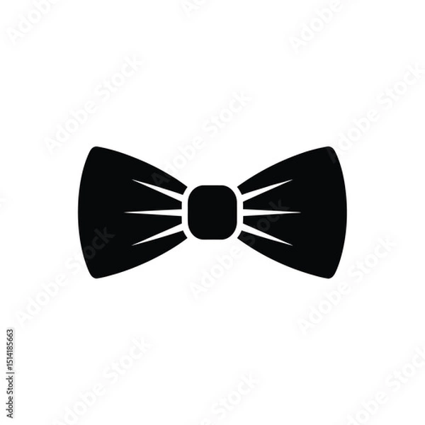 Fototapeta Black Bow Tie Isolated on Transparent Background Formal Style Icon Design