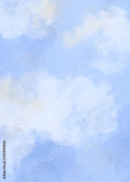 Obraz Cloudy fog soft blue sky background