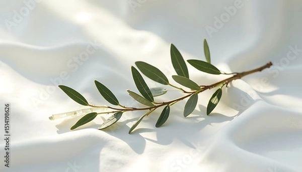 Obraz Olive Branch on White Satin