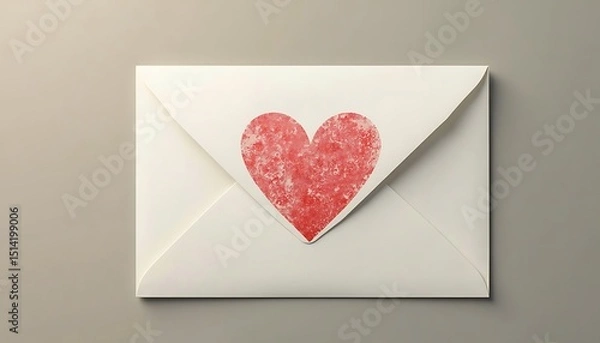 Obraz Heart on Envelope Valentine Card