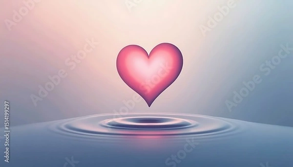 Obraz Heart Above Water with Ripples