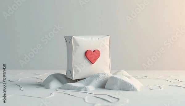 Obraz Package with Heart in Snow