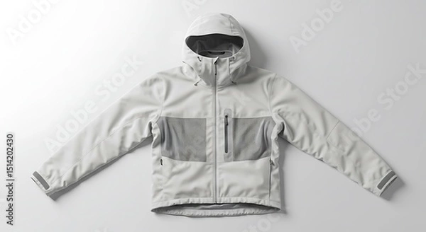 Obraz White Hooded Jacket Flat Mockup