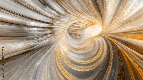 Fototapeta Golden Spiral Vortex: Abstract Digital Art