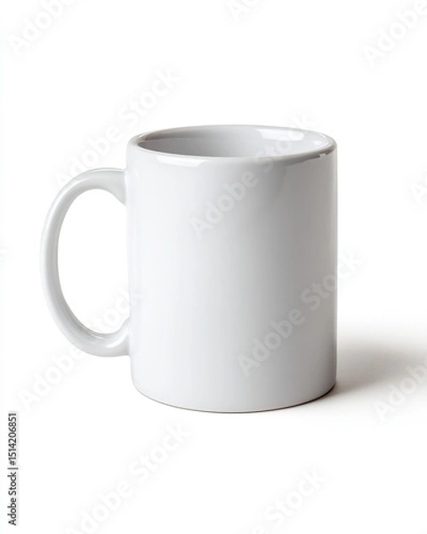 Obraz The professional ceramic coffee cup is placed on a pure and flawless white seamless background with soft shadows, showing high details and simple composition.