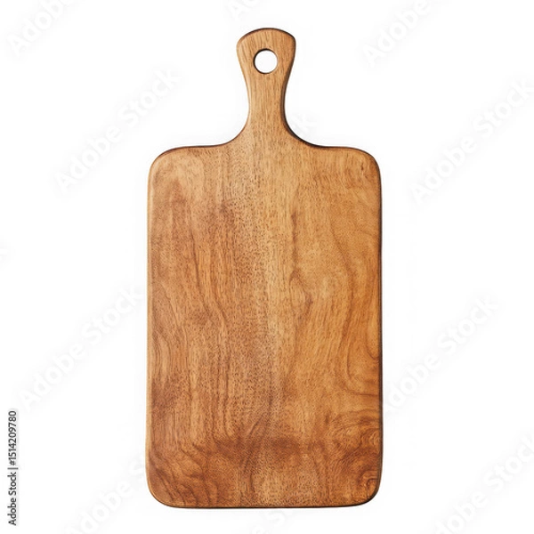 Fototapeta A rectangular wooden cutting board featuring a rich grain pattern