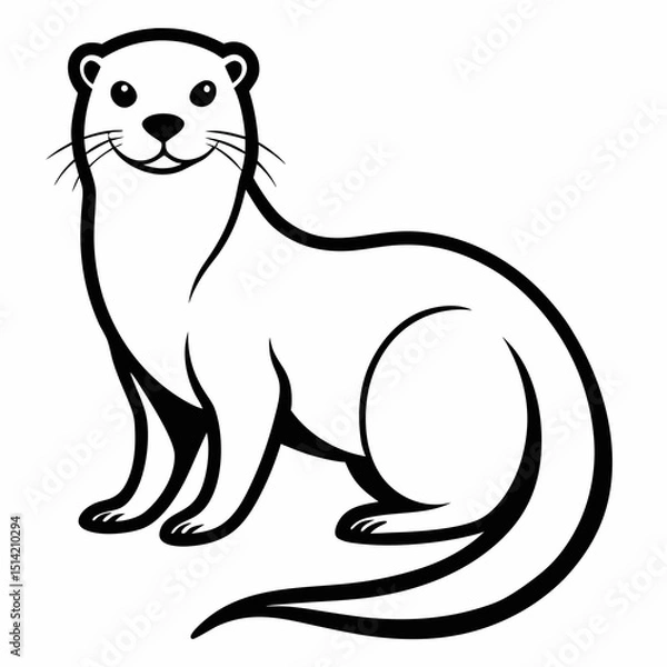 Fototapeta Otter on white background 