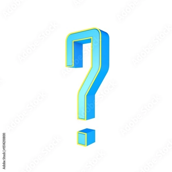 Obraz 3d question mark on a white background.