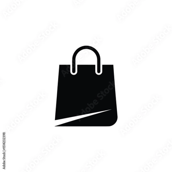 Fototapeta Shopping Bag Icon with Handles, Transparent Background Design Element, Isolated Symbol