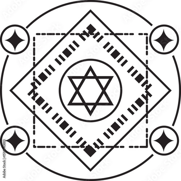 Obraz fantasy magic circle Create magic circles and cast spells.,Destiny of Stars and Adventure, Witches, wizards, and the magic realm.