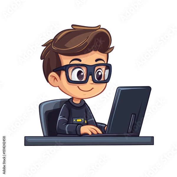 Obraz Junior Software Tester isolated on transparency background