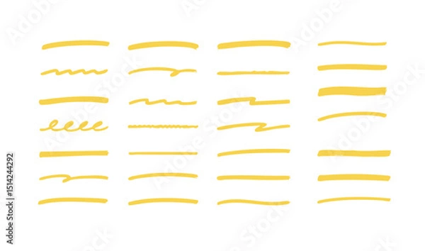 Obraz マーカー　手書き　色々な手書きの線　素材	