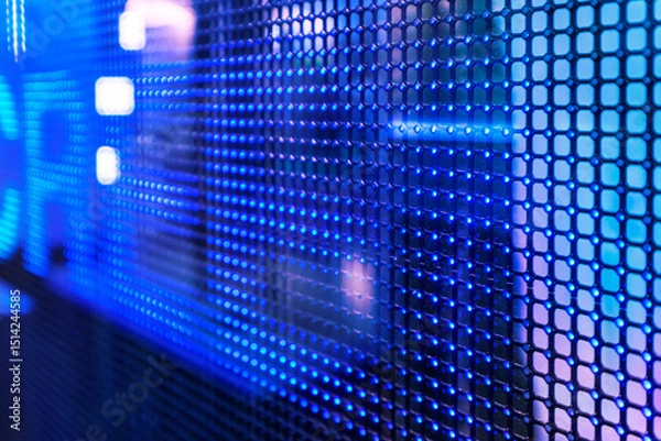 Obraz LED display technology displays color image information on large wall areas in interior design.
