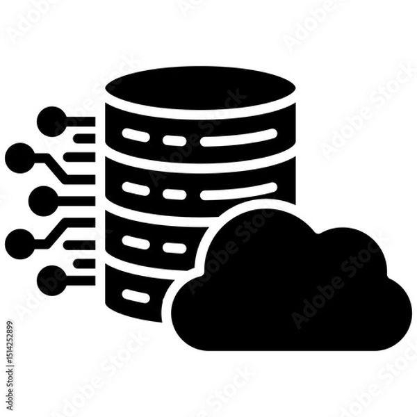 Obraz Web hosting gylph icon. Simple vector icon design in gylph style. Editable vector format