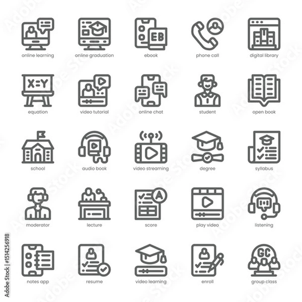 Fototapeta Educational Webinar Icon pack for your website, mobile, presentation, and logo design. Educational Webinar Icon outline design. Vector graphics illustration and editable stroke.