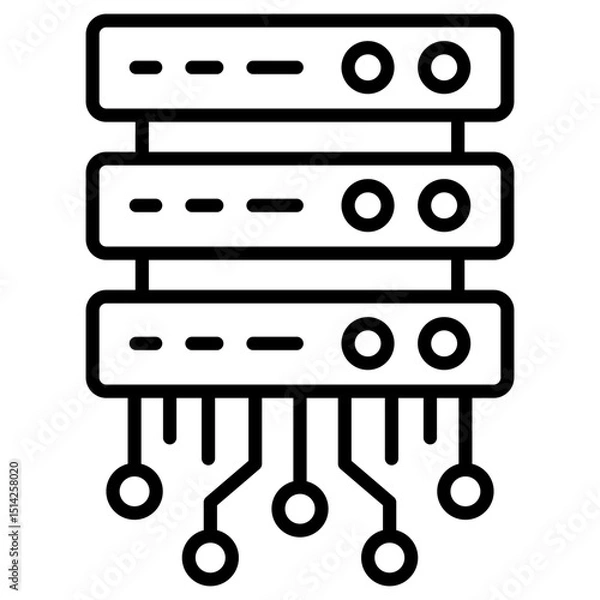 Fototapeta Database outline icon. Simple vector icon design in outline style. Editable vector format