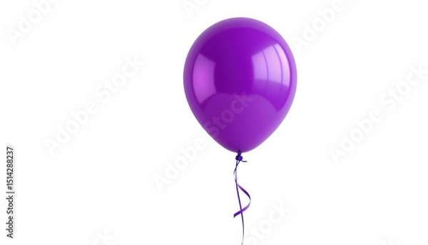 Fototapeta Vibrant Purple Balloon Floating Against a Plain Background Perfect for Celebrations and Events Photography