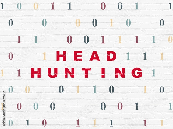 Fototapeta Business concept: Head Hunting on wall background