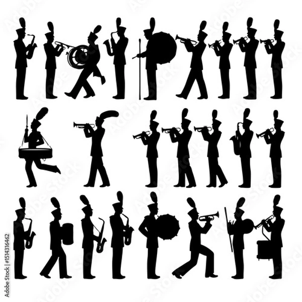 Obraz Marching Band silhouette 