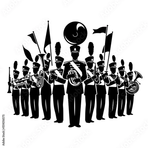 Obraz Marching Band silhouette 
