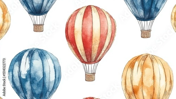 Obraz A whimsical adventure awaits with colorful hot air balloons floating gently through the sky evoking dreams of travel on