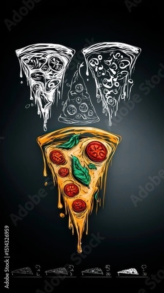 Fototapeta Pizza slices with drips