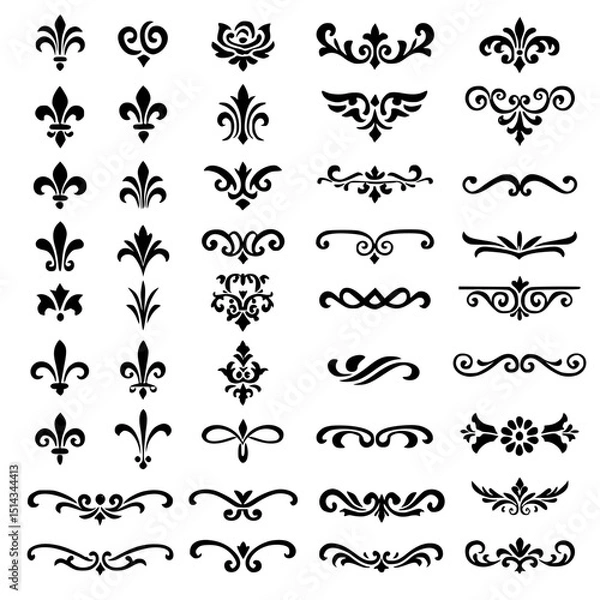 Fototapeta set of decorative elements