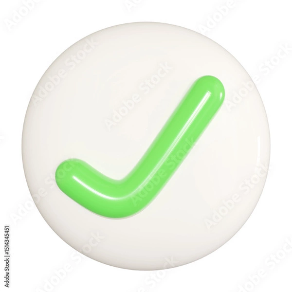 Fototapeta 3D checkmarks icon. Ideal for confirmation, approval and success concepts. tick marks symbols, Simple, clean and modern design. positive affirmation.