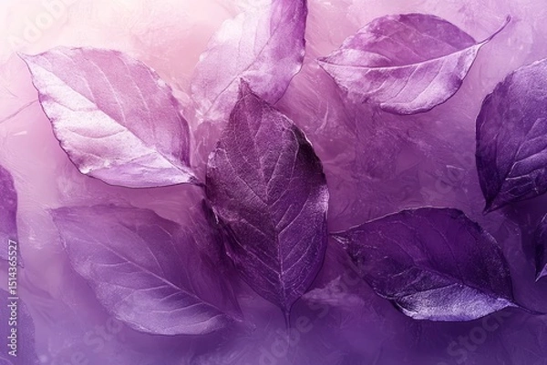 Fototapeta Lavender, soft purple foil leaf texture background with glass effect,  illustration for web use and digital art