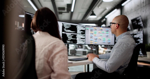 Fototapeta Innovative Software Engineer Leading Team