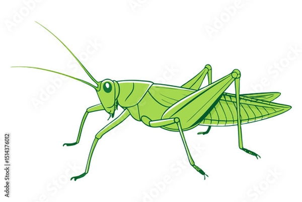 Fototapeta Detailed Grasshopper Line Art Vector