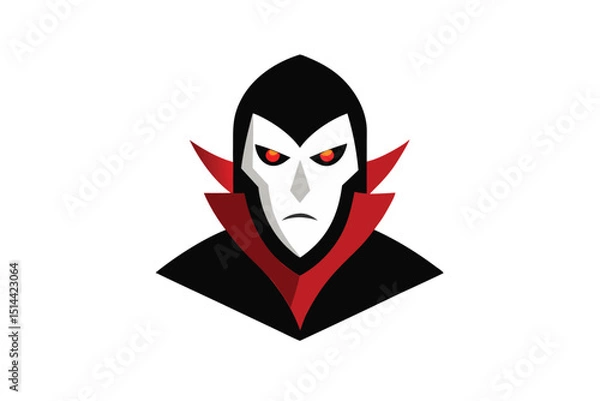 Obraz Halloween Costume Mask Design on White Background
