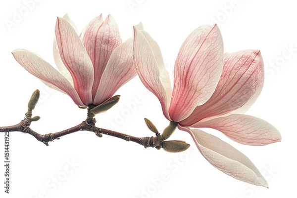 Obraz Delicate magnolia flower branch with soft pink petals and gentle natural beauty