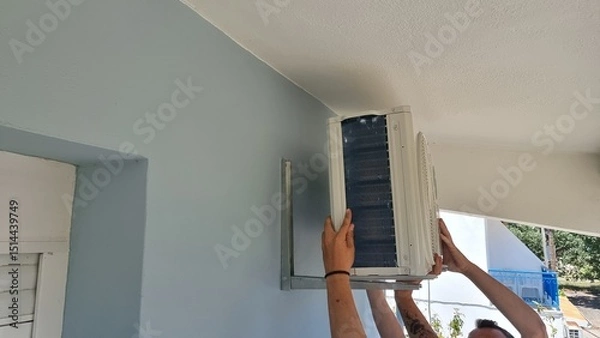 Fototapeta air condition aircondition installation techician